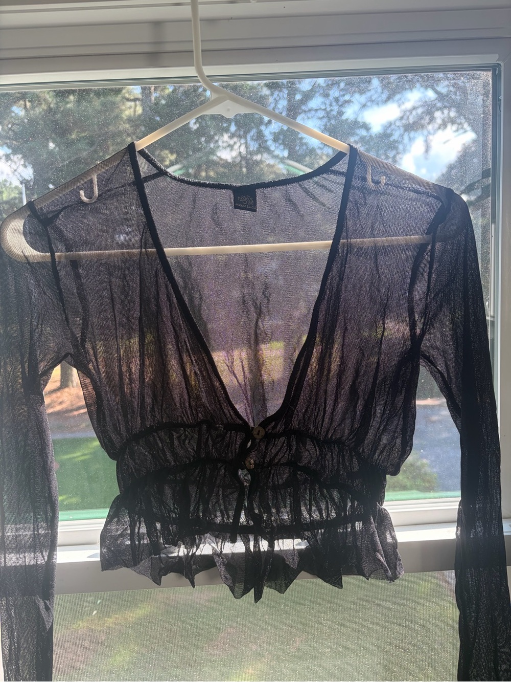 Sheer Black Long-Sleeve Top